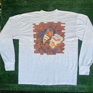 Vintage 90s Joe Camel Brick Wall T-Shirt Long Sleeve Single Stitch Cigarette L
